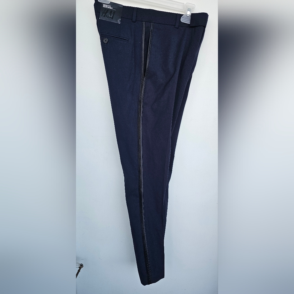NWT-H&M Navy Skinny Fit Trousers,Sz.32R